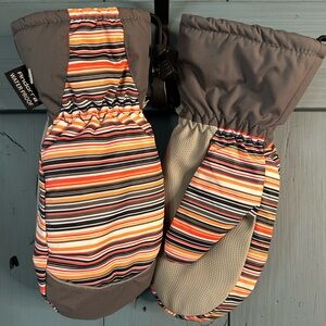 Colorful Striped Women's Waterproof Mittens - Size S/M